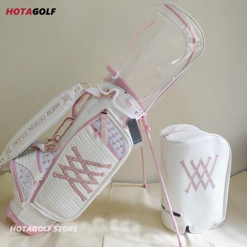 NEW Fashion golf Standard Ball Golf Bag Candy Golf Cart Stuff Stand Tripod Golf Bag Two Caps Pink