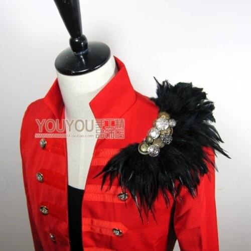 New Free Shipping fashion male woan MENS Korean groom wedding Headdress personality singers punk White Feather Brooch BADGE