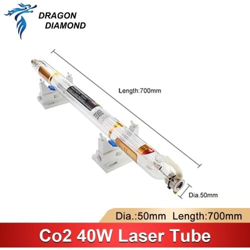 DRAGON DIAMOND Double Metal Head 40W Co2 Laser Tube Laser Lamp Length 700MM Diameter 50mm for CO2 Laser Engraver Cutting Machine