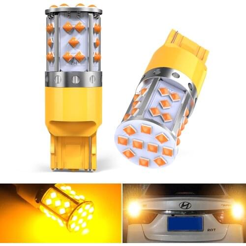 A pair Car Led Signal Lamp 7440 W21/5W Led 3030SMD T20 1156 BA15S BAU15S W21W Led Backup Lights Reversing Lights orange 12v 24v