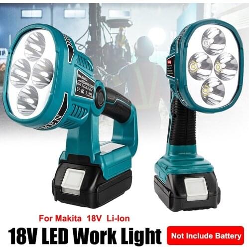 Portable Lanterns 4 Modes Work Light 12W 18V Cordless LED Lamp Flashlight with USB Outdoors Spotlight Light for Makita Battery