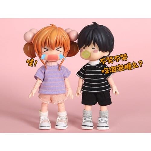 Colorful Short Sleeve Stripe T-shirt or pant Doll Clothes for Doll Clothing Accessories(ob11,obitsu 11,molly,gsc,1/12 BJD Doll)