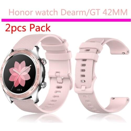 2PCS silicone strap for huawei watch gt 2 42mm 46mm/honor magic watch 2 42mm 46mm/gt 42mm 46mm/gt2e GT2 pro smartwatch band belt
