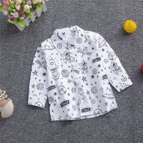 Casual Toddler Kid Baby Girls Boys Tops Cartoon Graffiti shirt Outerwear Pullover Clothes Long Sleeve Cotton Clothing