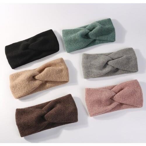 Wide Knitting Cross Hair Bands Elastic Knot Design Yoga Turban Headband For Women Bandana Hair Tie Hair Ornaments Friend Gift