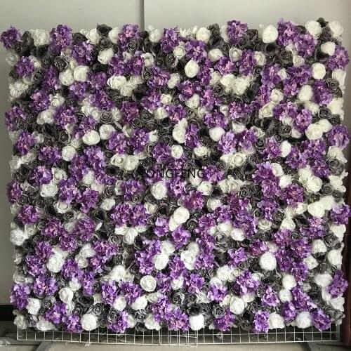 TONGFENG Purple 8pcs/lot Fleurs Artificielles Silk Rose Peony 3D Flower Wall Panel Party Wedding Backdrop Decoration