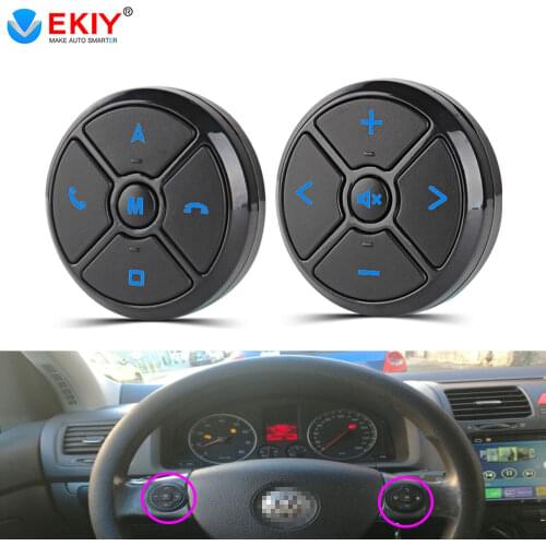Ekiy Universal Car Steering Wheel Control Key Smart Wireless Remote Control Button for Car Navigation DVD Steering Control