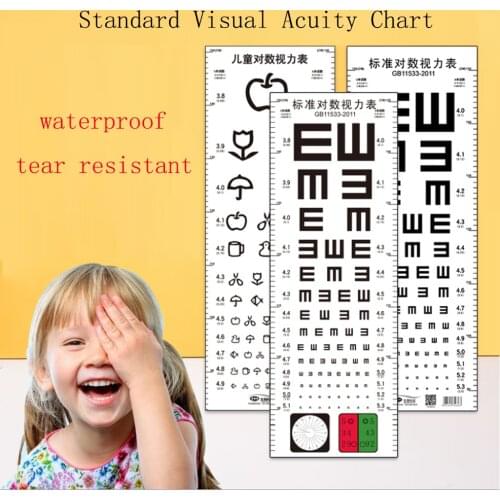 Waterproof PVC Snellen Eye Chart with Height Measure Ruler Wall Sticker for Eye Visual Exam Testing Height Measurement