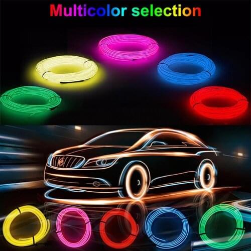 High-quality LED Glow Cable Bending Resistant Luminous Car Decoration 300cm Halloween Neon EL Wire DIY Clothing for Christmas