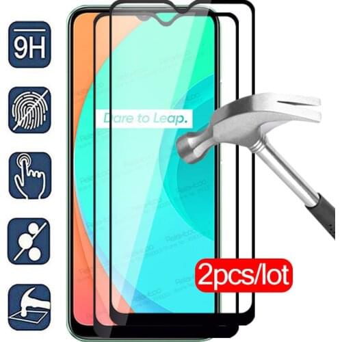 2pcs Full Cover Protective Glass For Oppo Realme C11 Glass Screen Protector On Realme Realmy C 11 Realmec11 Tempered Glass Film