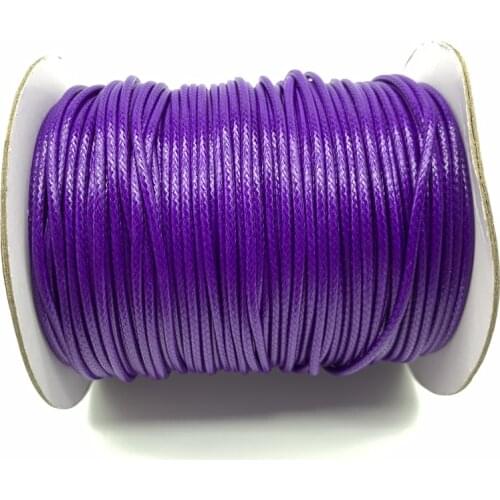 0.5/0.8/1/1.5/2mm Deep Purple Waxed Cotton Cord Waxed Thread Cord String Strap Necklace Rope For Shamballa Bracelet Making