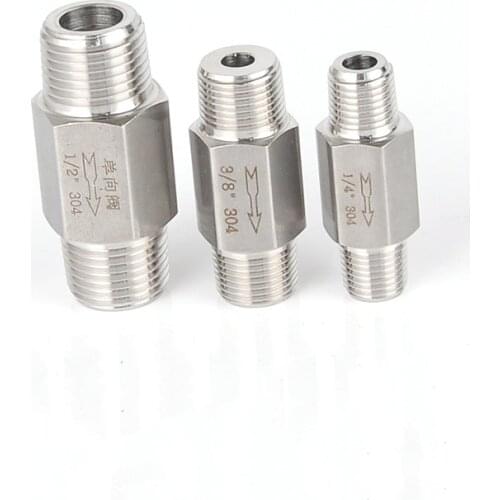 1/8" 1/4" 3/8" 1/2" 3/4" BSP Male Thread 304 Stainless Steel Check One Way Valve Non-return Valve Water Oil Gas
