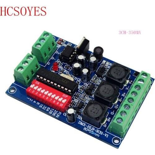 1 pcs/lots) DC5-36V 3CH 350ma Constant Current High-power DMX512 decoder RGB controller