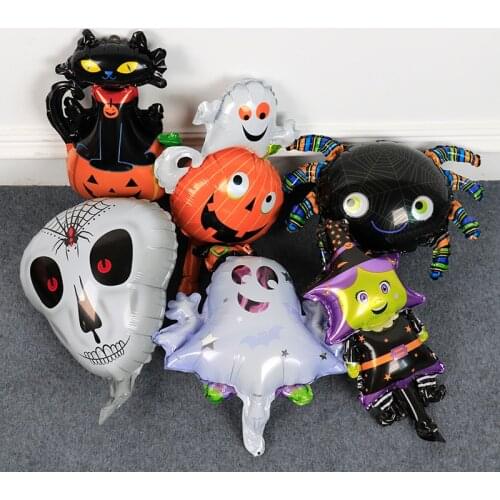 10pcs mini Halloween Pumpkin Ghost Balloons Decorations Spider Foil Balloons Inflatable Toys Bat Globos Halloween Party Supplies