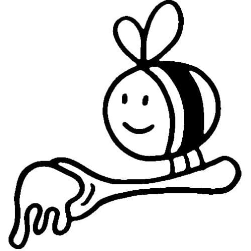 14CM*15CM Dazzling Minimalist Cartoon Honey Bee And Sweet Vinyl Decal Cute Car Sticker Black/Silver C19-1411