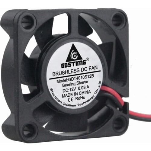 20 Pieces LOT Gdstime 40x10mm DC 12V 2Pin-2510 Connector 40mm 40*40*10mm 4010S Mini Brushless Cooler Cooling Motor Fan