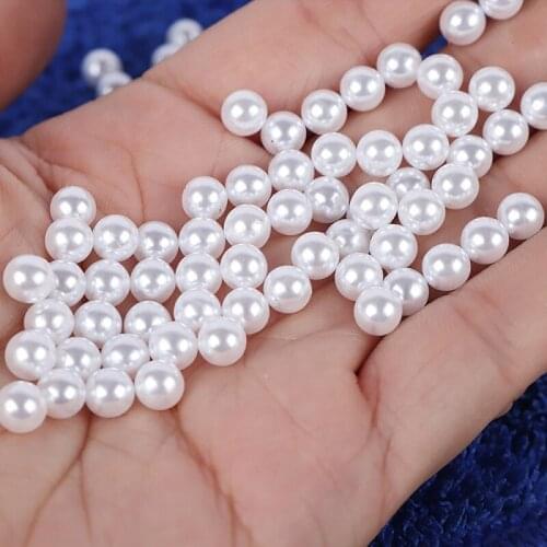4/5/6/8/10mm White Ivory Pearls Beads Loose Pearl ABS Imitation Beads for Jewelry Gifts Findings Making DIY Accessories Supplies
