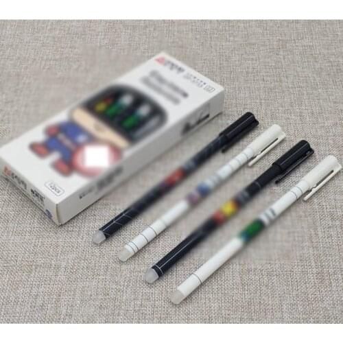 4Pcs Cartoon Erasable Pen 0.35mm Refill Rods Cute Gel Pens Kawaii Ballpoint pen For School Writing Washable Handle Kids gift