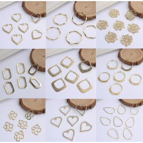 8pc/lot Handmade Metal Alloy Golden Plated Circle Beads End Caps For Connector Diy Jewelry Crafts Making Accessories Supplies