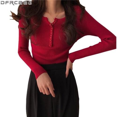 Basic Slim Stretch Knitted Bottoming Clothes Woman 2021 Spring Casual Long Sleeve Pullover Thin Sweaters Female 9 Colors