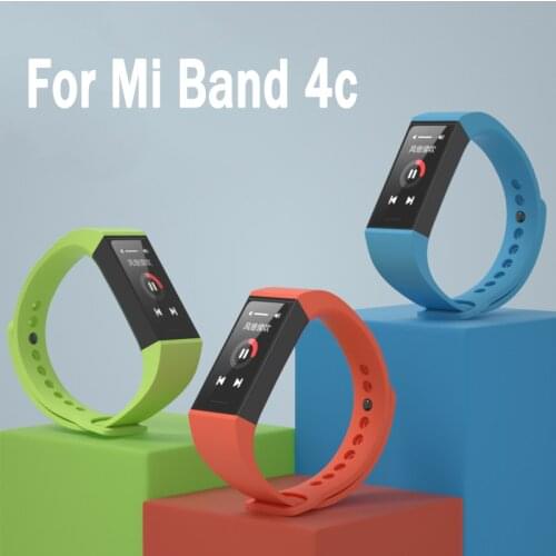 Bracelet For xiaomi mi band 4c Silicone Strap Replacement Wristband screen protector For mi band 4c Tempered Film