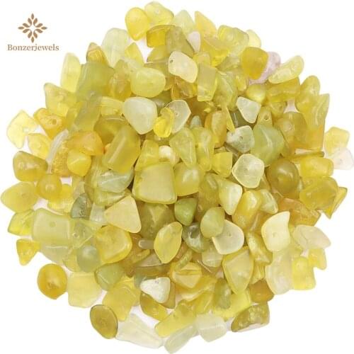 5-8mm Irregular Wholesale Lemon Jades Natural Stone Chip Beads Materials DIY Necklace For Jewelry Making