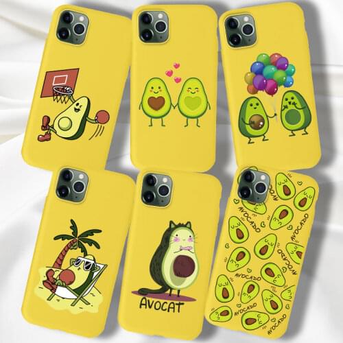 Avocado Cat Phone Case For iPhone XR 11 Pro Max XS 6S 7 8 Plus 6 S X SE 2020 Case Cover Silicone Bumper Candy Cute For iPhoneX