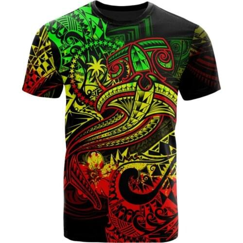 Chuuk-Raggae Shark 3D printing T-shirt Harajuku streetwear short sleeve casual fashion polyester material
