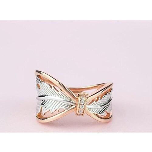 Modyle Creative gold and two-tone ring European and American fashion ladies color separation ring Fashion Jewelry