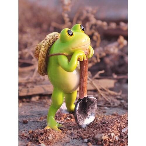 Creative Dreams Like Frog Figurines Resin Animal Sculpture Garden Micro Landscape Flower Pot Decoration Home Office Furnishings