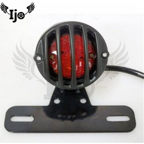 Motorcycle brake lights retro style classic motorcycle retrofitting tail lamp aluminum alloy cool black brake signal taillight