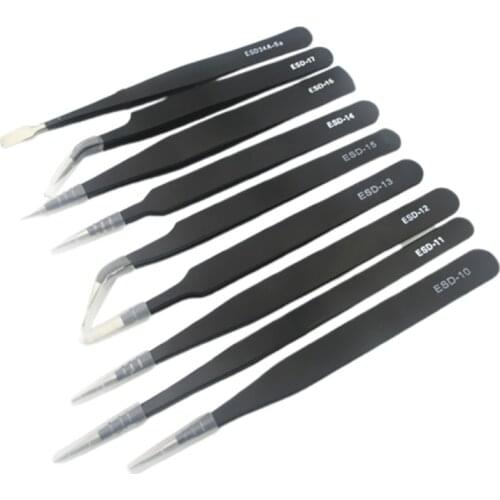 X7YF Tweezers Set Tweezer Set Anti-Static Stainless Steel Tweezers Used for Extensions Craft Jewelry Soldering Electronics