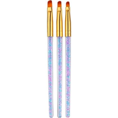 NOQ 3 Pcs Colorful Nail Art Pen Round Head Manicure UV Gel Brushes French Drawing Painting Pen Salon Tools Nail Brush