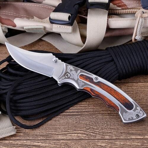 New Damascus Stainless Steel Folding Blade Knife Outdoor Camping Tactical Hunting Knife Pocket Knives Quick Opening Sharp Knife