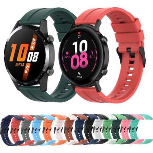 Soft Silicone Sport Strap For Huawei Watch GT2 GT 2e GT 2 Pro Wrist Band Bracelet For Honor Magic 2 42/46mm ES GS Pro Watchband