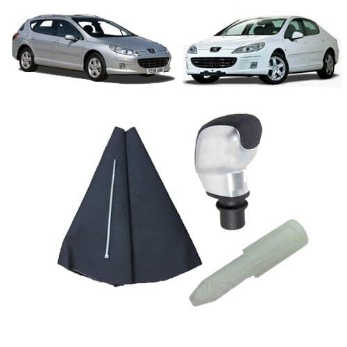 GEAR SHIFT KNOB (SPORTS GRAY METAL) & GEAR SLEEVE VERJUICE is the PEUGEOT 407 2004- 7589.E3 & 96738471VV