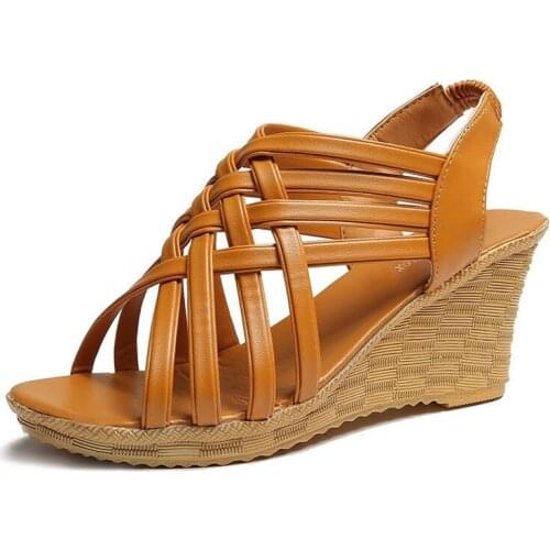 Women Peep Toe Platform Sandals Shoes Ladies High Heel Wedge Sandal Shoes Women Hollow Out Summer Shoes Woman XKD4323