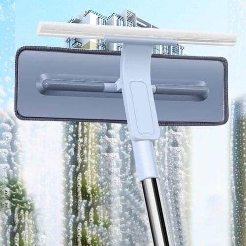 Telescopic Rod Window Cleaner Long Handle Cleaning Brush Mop For Washing Windows Bendable Glass Wiper Home Cleaning Tools