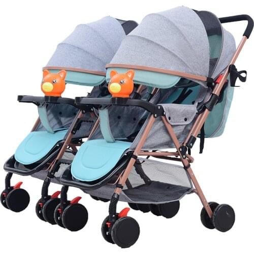 Baby Stroller Foldable Twin Baby Stroller Double Stroller Twins Passeggino Gemellare Carro Gemelar Bebe Detachable Double Pram