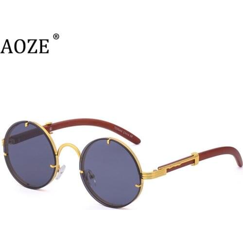 2021 NewVintage Round Punk Sunglasses Men Fashion Steampunk Sun Glasses For Women With A Box Rimless Sunglass Zonnebril Heren