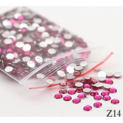 SS16-4mm Rose red Nail Rhinestones 1000pcs Flat Back Non hotfix Glitter Nail Stones DIY 3d Nail Phones Decorations Z14