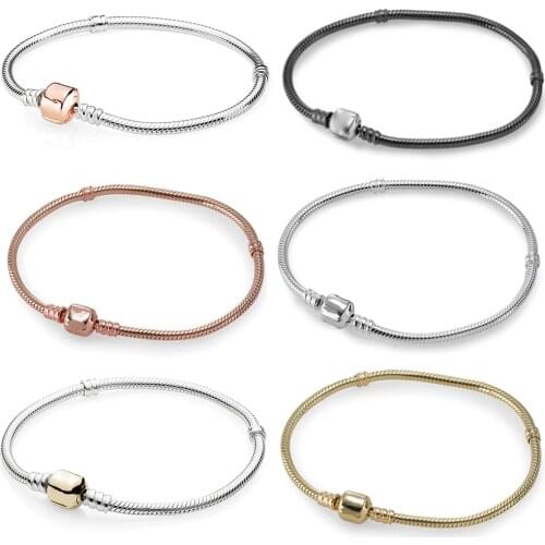 Original 925 Sterling Silver High Quality 1:1 Production Time Gold Buckle Clonp Bracelet Fashion Womens Fashion Jewelry