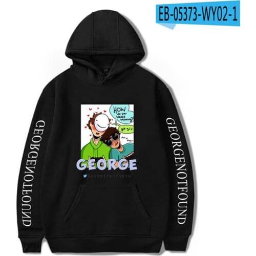 GEORGENOTFOUND Merch Print Autumn and Winter Holiday Men/Women Pure Cotton Fleece Hooded Novelty Sweet style