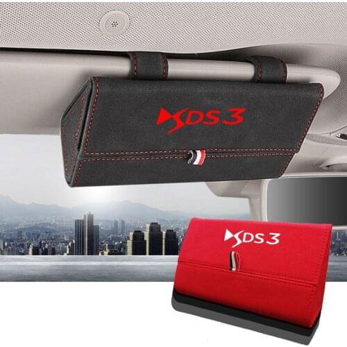 1pc For Citroen Ds3 Flocking Car Glasses Box Storage Holder Sunglasses Case Sunglasses Holder Organizer Accessories