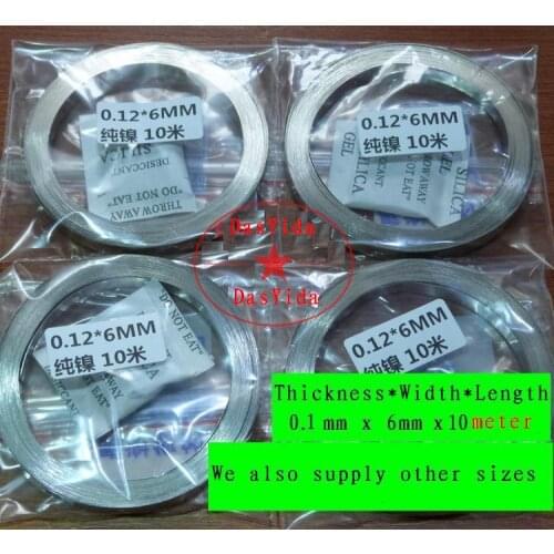 10meter/lot 0.1*6mm Pure Nickel Plate Strap Strip Sheets 99.96% for battery spot welding machine Welder Equipment DasYida brand