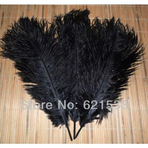 100PCS/LOT black ostrich feathers for wedding 16-18inch 40-45CM long FREESHIPPING