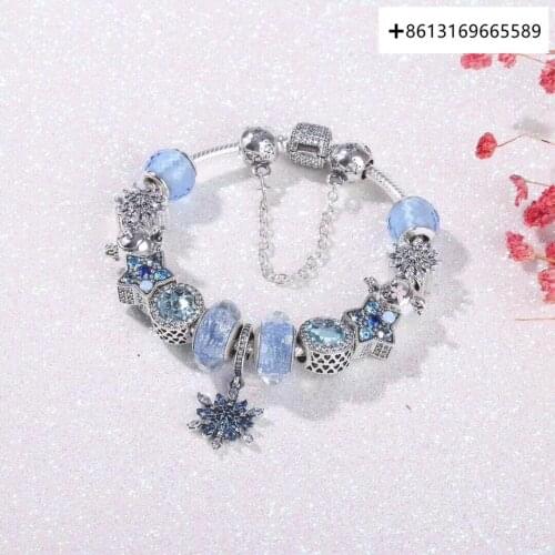 100%925 sterling silver original copy high quality 1:1 ice romance bracelet set logo free wholesale manufacturer