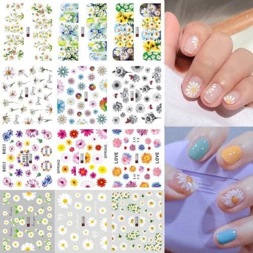 12 Pcs Nail Water Stickers Decals Pink Cherry Blossoms Tree With Leaves Nail Art Decoration Foil Nail Art Stickers Decorations