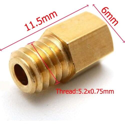 5.2x0.75mm Thread Main Jet Brass Hex Type Jet Motorcycle Carburetter Jet for MIKUNI VM TM TMX Carburetor Carb Size 310-500