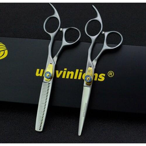 6.0" Matt Silver Professional Hair Scissors Cutting Thinning Hairdressing Barber Scissors Shears Salon Japan Hair Styling Tools